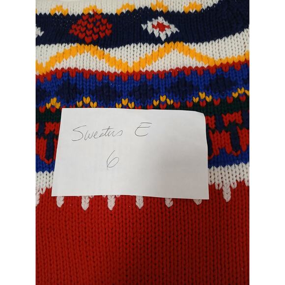 Vintage Handmade Knit Fair Isle Nordic Sweater Sz S/M Boho Granny Ski Lodge Art - Picture 16 of 16